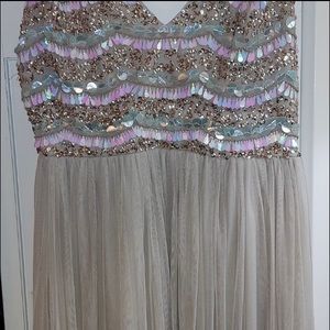 VENUS embellished chiffon long flowy Maxi dress SZ L